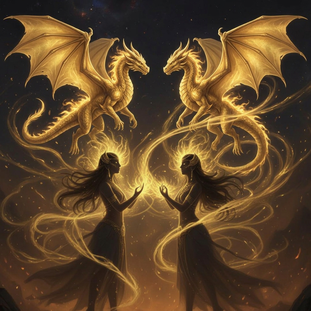 Ana and Antoinette channelling Dragon energy